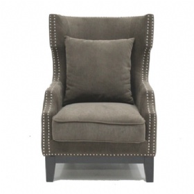 Grey Linen Accent Sofa Chair