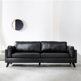 Three-seat Soft Leather Low Sofa