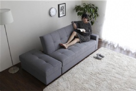 Japanese Style Fabric Folding Storage Sofa Bed and Footrest