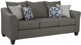 Living Room Fabric Flared Arm Sofa Set Grey