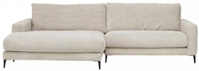 Home Lifestyle Corner Sofa Beige Cord for The Living Room