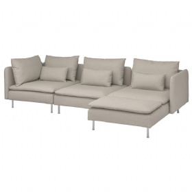 Modular sofa, deep seats sectional 4 seater sofa with chaise