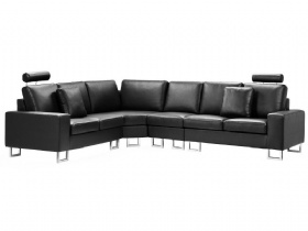 Living room leather corner sofa sectional,Adjustable Headrest Modular Pieces