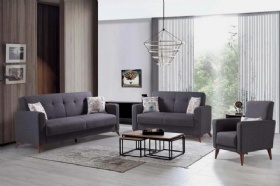 3+2+1 Seater Fabric Sofa Set-Dark Grey