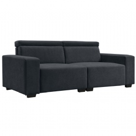 2 Seater Sectional Sofa Couch with Adjustable Headrest Velvet Loveseat for Living Room