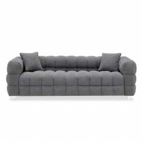 Modern Sofa Couch Fabric Sofa Couch with Metal Legs and 2 pillows Leisure Sofa Suitable for Living Room