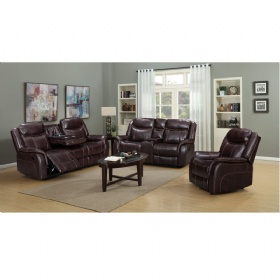 LEATHAIRE Modern Home Theater Comfortable Reclining Sofa with 5 Recliners