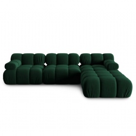 Contemporary 4 Seater Modular Sofa L-Shaped Velvet Sofas Couches Luxury Modern Sofa Sectional with Reversible Chaise Ottoman