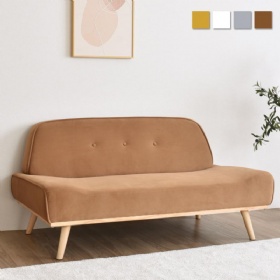 Scandinavian 2 Seater Couch Sofa Wooden Frame Cafe-style Fabric Sofa