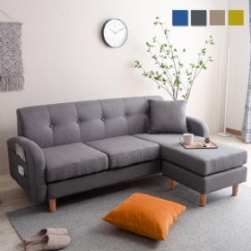 Factory Offer L Shape Fabric sofa Apartment Living Japanese Scandinavian Nordic Sofa 3-seater 2-seater with ottoman Couch sofa