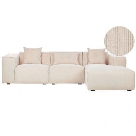 Modern Corduroy Fabric Corner Sofa Living Room Sectional L Shaped Couch B058