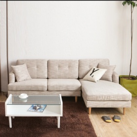 Simple Nordic Corner Three Seat Sofa Living Room with Concubine Corner Fabric L-shaped Sofa