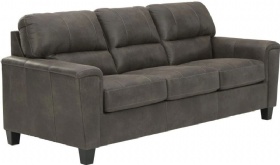 Navi Stationary Leather Sofa Loveseat Set